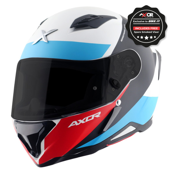 Axor Axor helmet sh890 full face - hunter turbo gloss white red - medium
